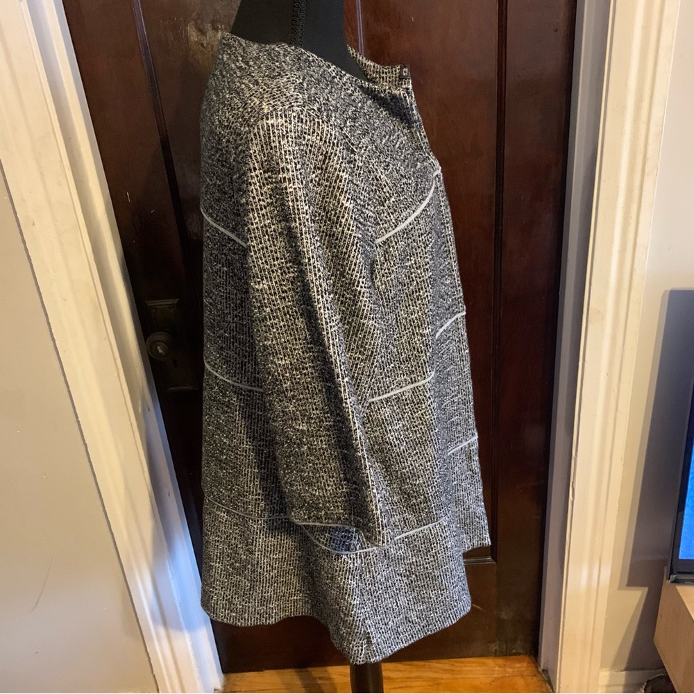 Cabi Black and White Textured Oversized Shacket Womens LARGE - Picture 6 of 10